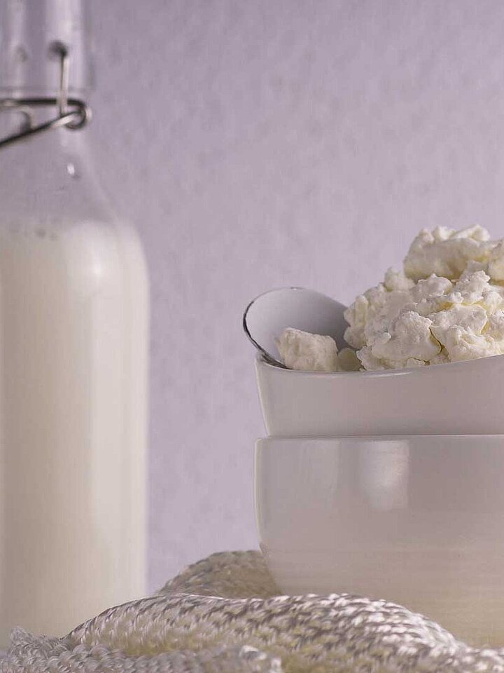 Milk and cottage cheese