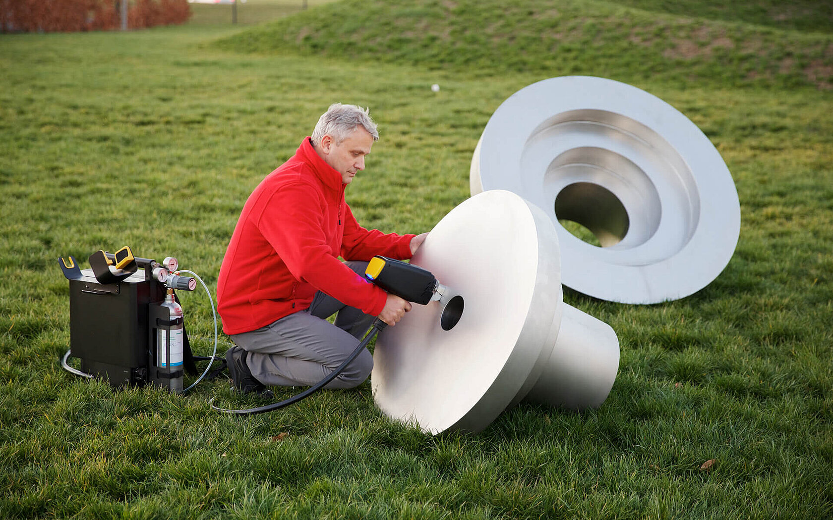 Measurement of a large metal sample