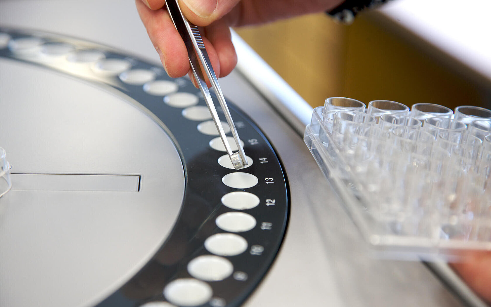 Placing samples into the sample carousel