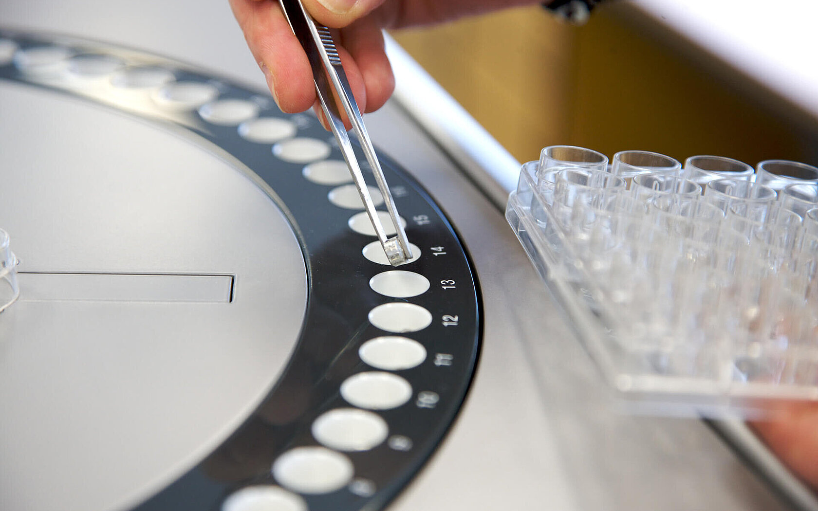 Placing samples into the sample carousel