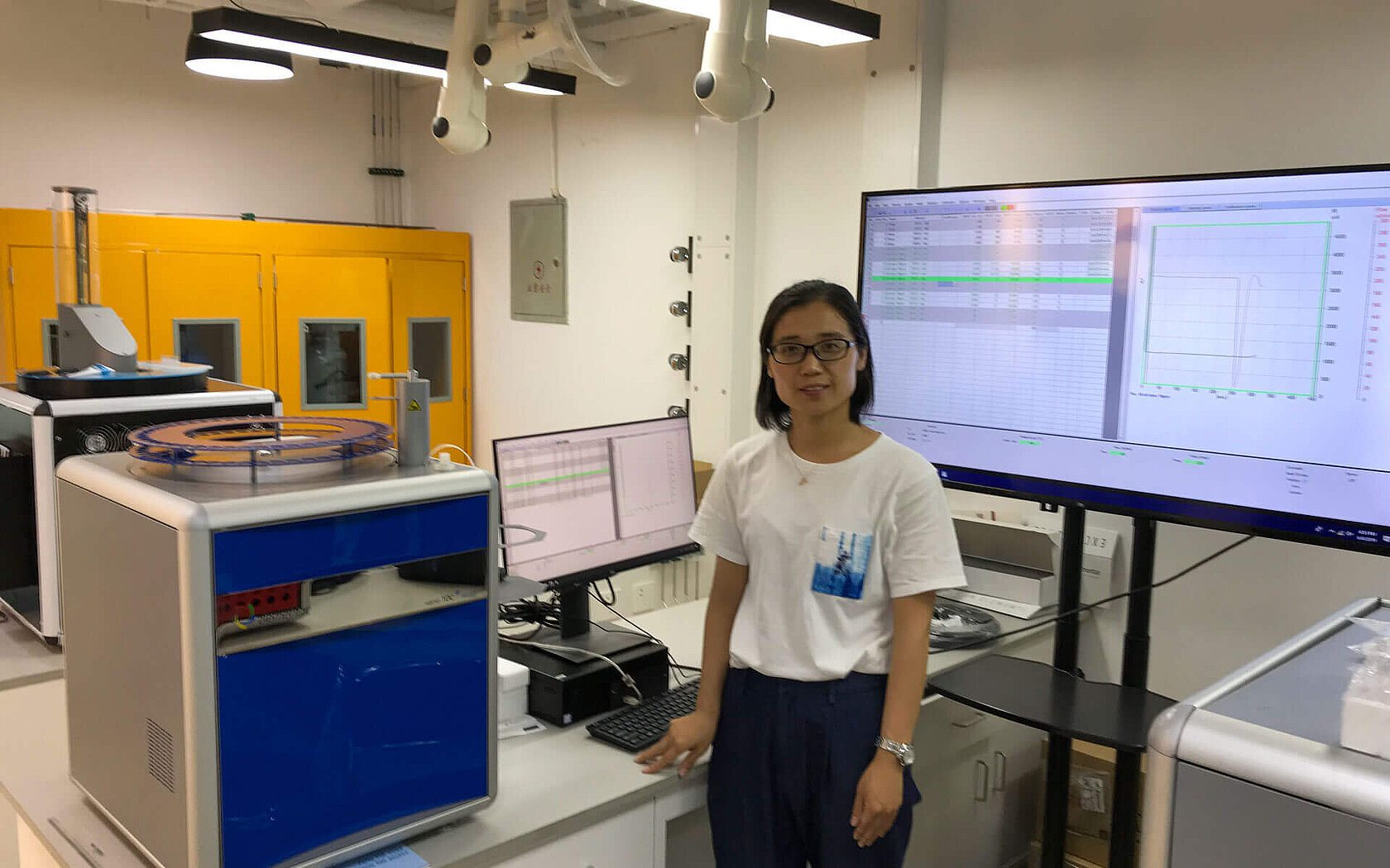 Ting Pan in the new product demonstration laboratory