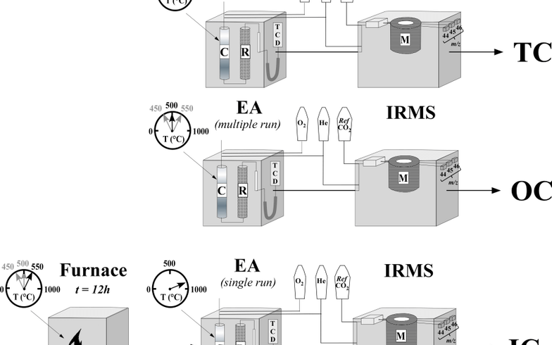 Graphic of carbon determination with EA-IRMS