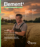 Magazine cover: Man in a field with grains