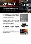 Front picture of a data bulletin about sulfur determination in lead acid batteries